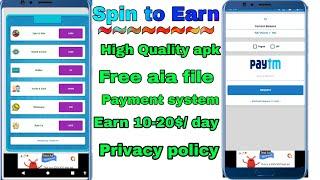 Spin & Earn Aia File || High quality earning app aia file, Payment system || First Online Creator