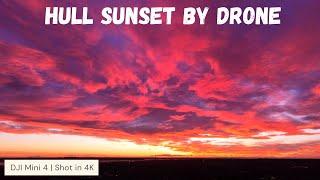 Amazing Hull Sunset by drone in real time 30th Dec 2024