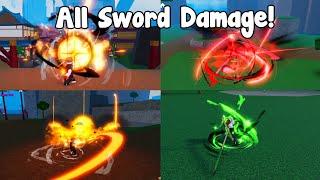 ALL SWORDS DAMAGE & SHOWCASE in King Legacy