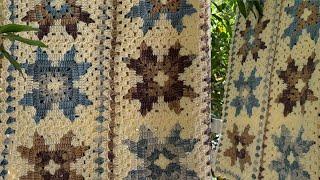 Benden Sizlere🫴Tasarım Harikası️‍Kilim Desenli Tığ İşi Motiflerden Battaniye Yapımı