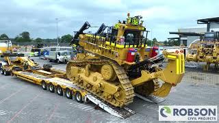 CAT D11 Dozer! Loading, transporting and onsite assembly!