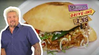Guy Fieri Eats Tortas From the Taco Bus in Tampa, FL | Diners, Drive-Ins and Dives | Food Network