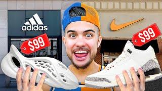 Nike Outlet VS Adidas Outlet Sneaker Shopping Challenge!