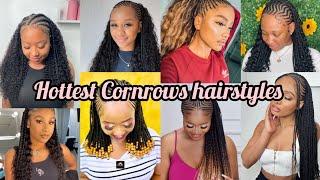 Hottest Cornrows hairstyles for black ladies | Half cornrows hairstyles