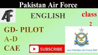 PAF complete preparation initial test English class 2 most important mcqs | AF Solution