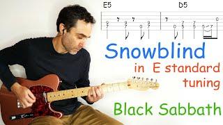 Snowblind in E standard tuning - Black Sabbath - Guitar lesson / tutorial / cover with tab