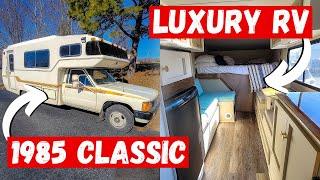 VAN TOUR Luxury on a Low Budget | Vintage Toyota Sunrader | Full Shower, Kitchen & Bathroom