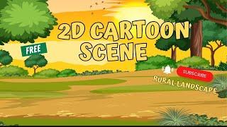 2d Cartoon Scene {Rural Landscape} Free YouTube Video