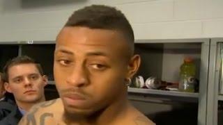 Greg Hardy Responds Only with 'No Comment' During Postgame Media Session