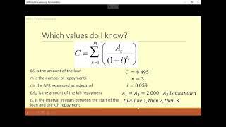 Calculating a missing payment for APR - Core Maths