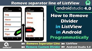 Remove Divider Line ListView android | Hide Separator Line of List View in Android Studio