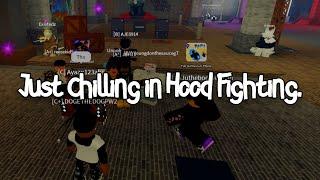 HOOD FIGHTING - JUST CHILLING w/ 1V1 + 2V2 GAMEPLAY - ROBLOX