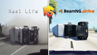 BeamNG DRIVE VS Real Life #1 - Dashcam Crashes Comparison