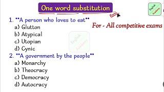 one word substitution 2 for all competitive exams #EnglishacademybyDeepak KR #onewordsubstitutions