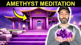 AMETHYST CRYSTAL MEDITATION 🟣 Immersive Guided Meditation, Violet Flame Cleanse Negative Energy