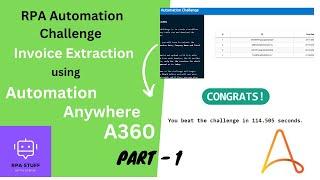 RPA Challenge - Invoice Extraction (Part 1) | Automation Anywhere A360 | IQ Bot |