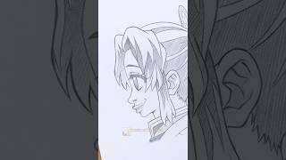 Drawing Shinobu Kocho  Side view || AR Drawing Apps  #shorts #drawing #demonslayer