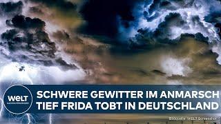 WETTER DEUTSCHLAND: Gewitter-Tief "Frieda" tobt über Deutschland – Schwere Unwettergefahr!