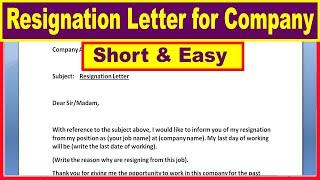 How to write resignation letter for company || Write Resignation letter in English || Resign letter