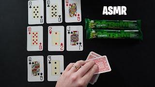 ASMR: PLAYING SOLITAIRE & EATING CHEWY CANDY- EAR TO EAR