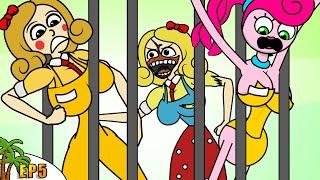MISS DELIGHT and MOMMY LONG LEGS in PRISON with DogDay (poppy playtime chapter 3 cartoon animation)