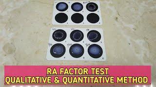 RF(Rheumatoid Factor) test.how to perform RF qualitative & quantitative method.step by step explain.