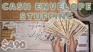 $490 Cash Envelope Stuffing | Fulltime Paycheck May #4 | NEW BUDGET | 23 Year Old Budgets