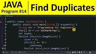 Java Program #14 - Find duplicate characters in a String in Java