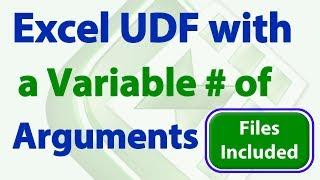 Make a UDF (VBA) with a Variable Number of Arguments in Excel