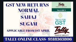 GST New Returns||Normal Return ||Sahaj||Sugam||New Return Trail
