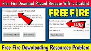 Free Fire Download paused because wifi is disabled problem | free fire download resources problem
