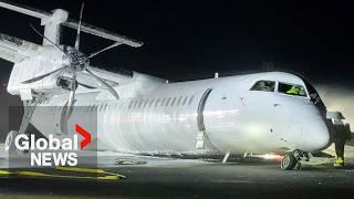 Air Canada flight with 77 aboard catches fire after failed landing in Halifax