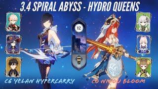 C6 YELAN and NILOU Bloom 3.4 SPIRAL ABYSS Floor 12: 9 Stars Showcase | Genshin Impact 3.4