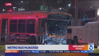 Hijacked Metro bus crashes into Ritz Carlton in Los Angeles