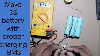 Making 3S 12v battery using old laptop lithium ion cells|| Laptop BMS|| Neeraj Yadav electronics