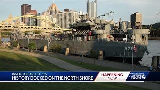 USS LST-325 docks on Pittsburgh's North Shore, open for tours