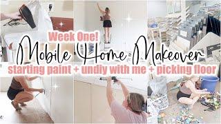  MOBILE HOME MAKEOVER WEEK ONE // Painting + UnDIY // Double Wide Fixer Upper