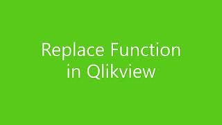 Replace Function in Qlik