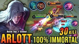 30 Kills No Death!! Arlott New Exp Lane Build 100% IMMORTAL!! - Build Top 1 Global Arlott ~ MLBB