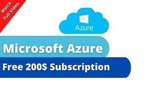 Microsoft Azure Free 200$ Subscription