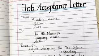 Job Acceptance Letter//Joining Letter format//Letter writing//Neat and clean handwriting