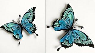 Paper quilling butterfly   - How to make paper butterfly