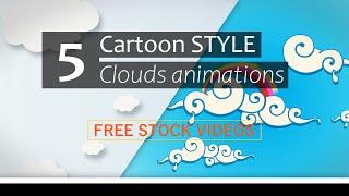 Cartoon clouds motion videos | 4k Royalty Free Stock Video