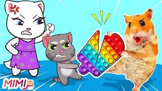 POP IT Battle! Hamster MiMi VS Talking Tom - Calm Down, Angela | HAMSTER WORLD MIMI