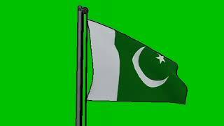 Pakistani flag Green screen | Copyright free Flag video | 14 August Pakistani  Flag Free Footage