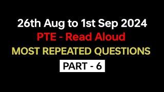 PTE Speaking Read Aloud (Part-6) Aug 2024 - Exam Prediction / read aloud pte.  #beatthepte