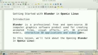 Getting Started With Blender in OpenLx Linux