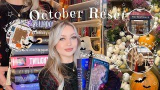 October Monthly Reset | decorating, my october tbr, bookshopping, journalling & more!‍⬛