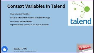 Talend Context Variables