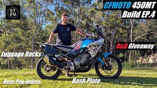 CFMOTO 450MT Budget Adventure Build EP.4 | Bash Plate, Luggage Racks, Case Saver & More | GIVEAWAY!